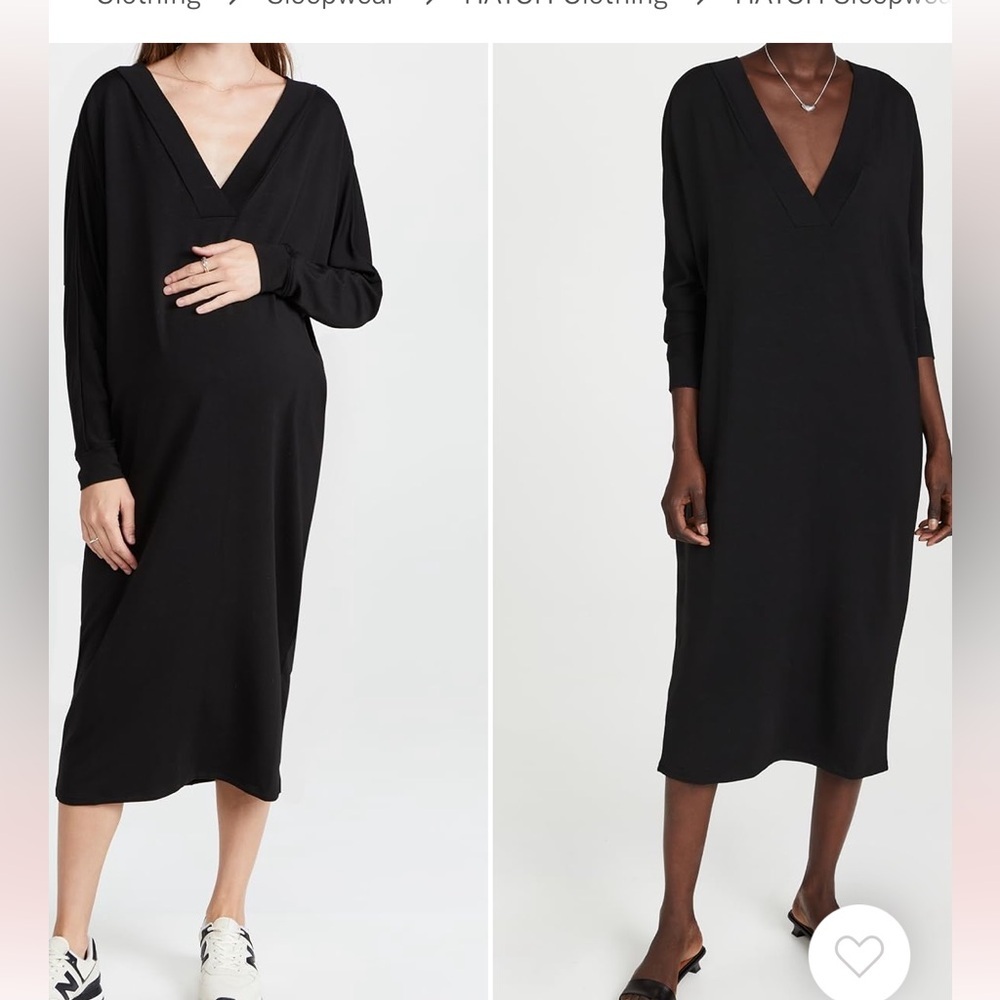 Hatch The Visitor Dress Maternity Postpartum Black Pullover One Size